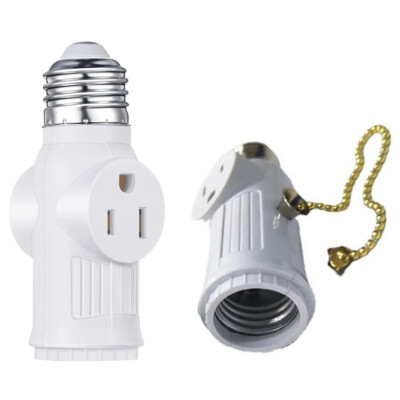 E26/E27 Light Socket to Plug Adapter 2/3 Prong Light Bulb Outlet Socket Adapter