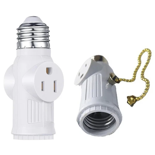 Light Socket To Plug Adapter E26/E27 2/3 Prong Light Bulb Outlet Socket Convert - Picture 13 of 15