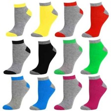 Womens Low-Cut Ankle Socks No-Show Colorful Pattern Fun Socks   12 Pair, 9-11