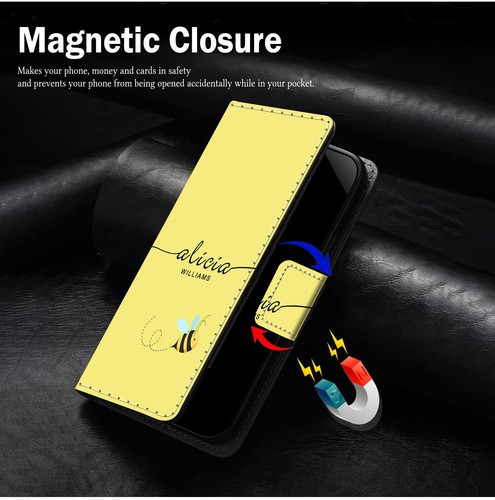 Stand Wallet Leather For Samsung Galaxy S23 S22 S24 Personalised Phone Bee Cover - Picture 66 of 100