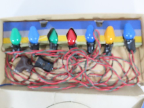 Paramount VTG C7 Christmas String Light Red Green Cord Some GE Bulbs W/Box C9568 - 第 2/11 張圖片