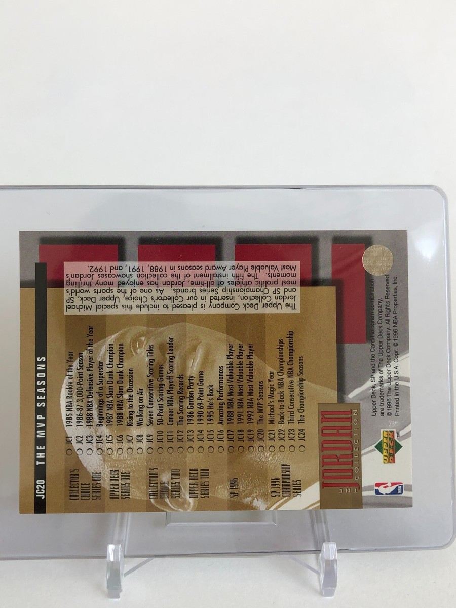 Michael Jordan Upper Deck and the card JC20 NBA Chicago Bulls