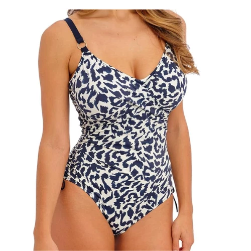 Traje de baño Fantasie estándar de control ajustable frontal para mujer, azul marino francés, 40D Foto 3 de 4