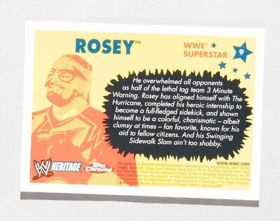 Rosie カード Rosey 2006 Topps Heritage Chrome WWE Card #9 RO-Z All Japan Pro