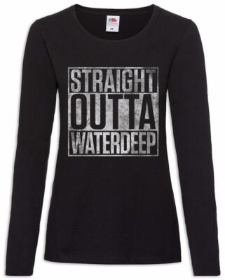 Straight Outta Waterdeep Damen Langarm T-Shirt Eye Of The Fun Gamer Beholder
