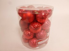 Set of 26 Red Shatterproof 2.25" Christmas Tree Bulb Ornament Hanging Ball