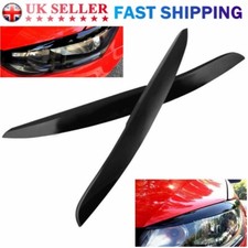 For VW POLO MK5 Front Headlight Eyelid Eyebrow Trim Cover Gloss Black Left+Right