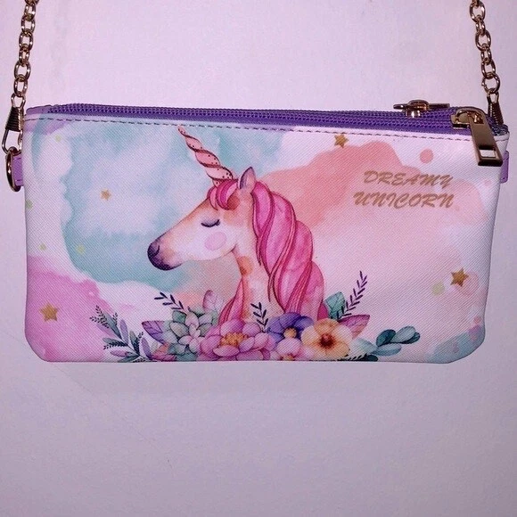 Sanjis Enterprise Small Glitter Cute Unicorn|Kitty Crossbody Purse Wallet  Shoulder Bag side bag Handbag Zipper Closure for Girls Teens Women(Random  Design) (Unicorn_Square) : Amazon.in: Fashion