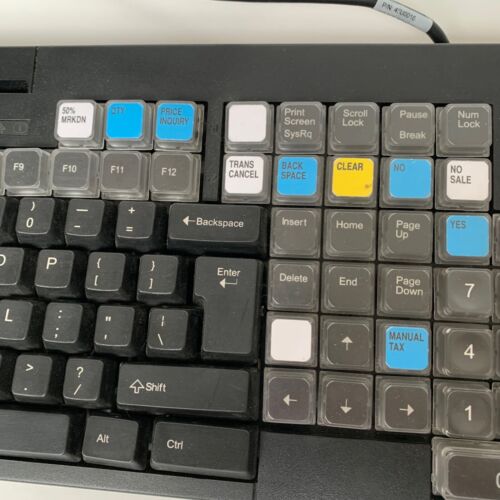 Toshiba 3AC00985700 MANPOS Keyboard POS w 2 Keys Credit Card Swiper Wires WORKS - Picture 4 of 18