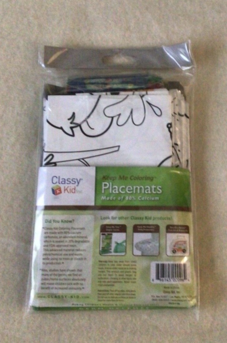 Classy Kid Inc.Keep Me Coloring Disposable Placemats20 Count Plus 4