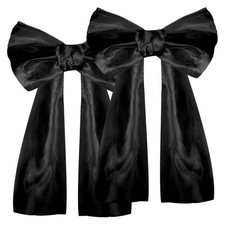 Black Bow Birthday Party Decorations 2 Pack Big Bows 17 x 39 Inches Large Bow...