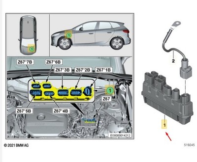 BMW 2 Active Tourer U06 Integriertes Versorgungsmodul 12638473204 NEU ORIGINAL