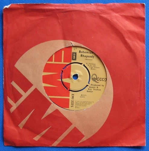 Queen 'BOHEMIAN RHAPSODY' 1975 UK 7" Single A2/B1 'EXCELLENT'