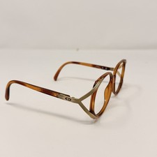 VTG CHRISTIAN DIOR CD 2428 Eyeglasses Frame Amber and Gold Tone