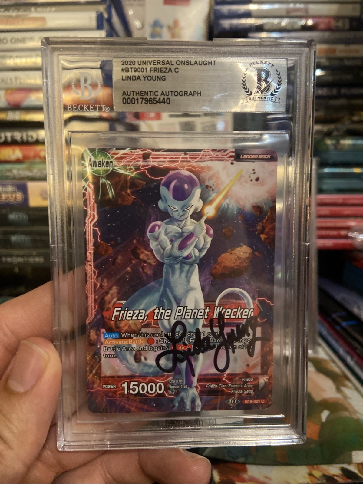 Frieza Signed Dbz Card Psa Linda Young Auto Dragon Ball Z 