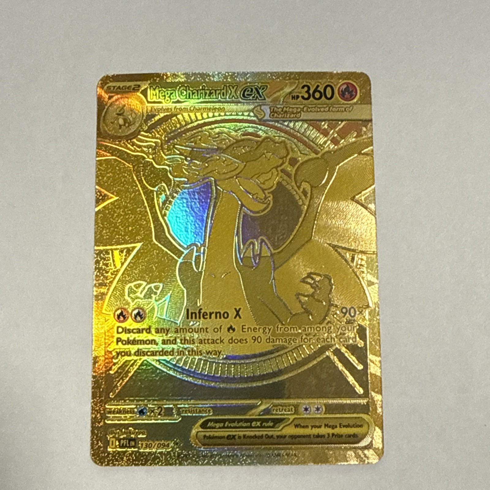 MEGA CHARIZARD EX 130/094 POKEMON PHANTASMAL FLAMES HOLO RARE