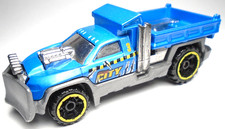 2019 HOT WHEELS CITY SO PLOWED #3 BLUE DIECAST 3 3/8" SNOW PLOW TRUCK W/ CHROME