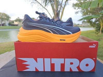 Mens size 8 Puma Mag Max Nitro Dusky Gray-Heat Fire RUNNING SHOES 310088 14