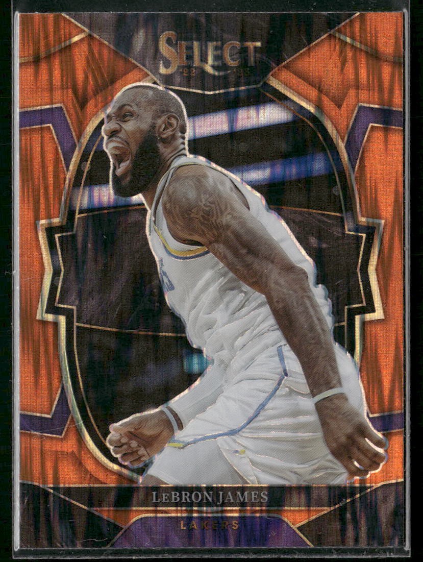 2022-23 Panini Select #26 LeBron James Orange Flash Prizms