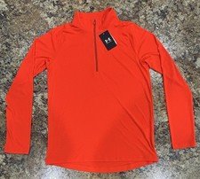 PRICE DROP   NWT Under Armour UA Tech 2.0 Long Sleeve Zip Shirt Youth XL Orange