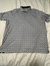 Puma Forever Better Golf Polo Shirt Men's XXL Blue Floral Short Sleeve