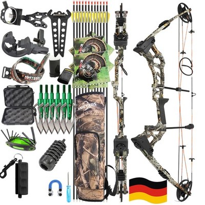 Bogenschießen Compoundbogen Pfeile Set 20-70lbs Einstellbar Sportbogen Jagd DE