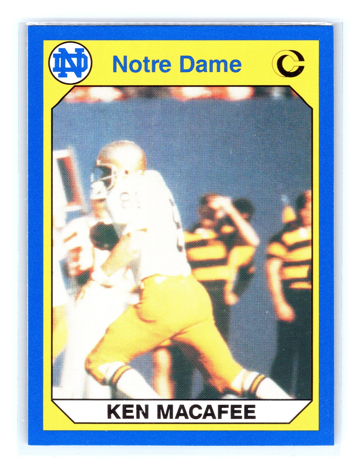 1990 Collegiate Collection Notre Dame Football #23 Ken MacAfee Fighting Irish