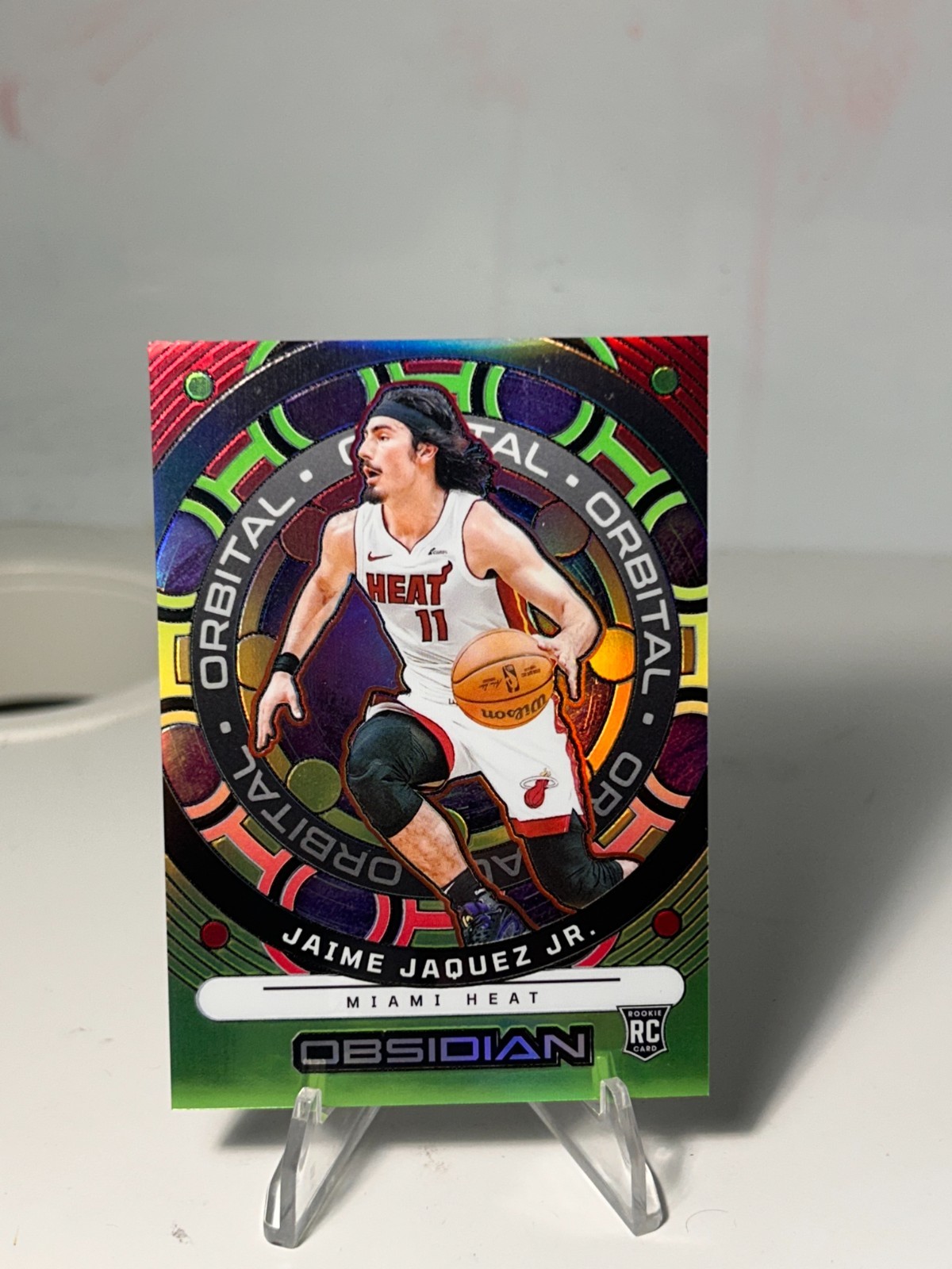 2023-24 Obsidian Orbital Jaime Jaquez Jr. #10 Electric Etch Reggae Flood /60
