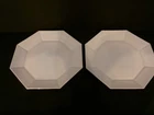 vtg 2 Arcopal white milk glass octagon #22 8.75" luncheon plates France