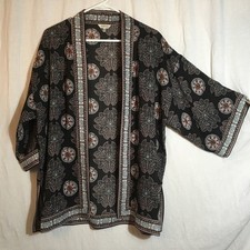 Max Studio Kimono Sz Small Oversized Boho Gyspy Lagenlook Boxy Artsy Layering