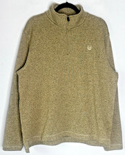 Wrangler Outdoor 1/4 Zip Fleece XL Green Pullover Hiking Workwear