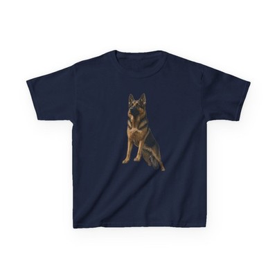 Kids German Shepherd Badge T-Shirt GSD Dog Lover Youth Tee Made in USA