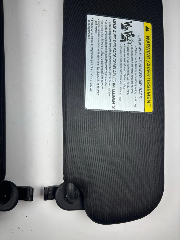 Juego de pares de parasoles Hyundai Veloster 2012-2017 negro lado del conductor y del pasajero OEM Foto 4 de 4