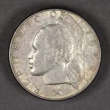 1962 Liberia Silver One Dollar