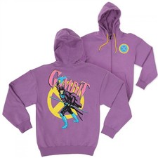 X-Men Gambit Front and Back Print Hoodie Purple