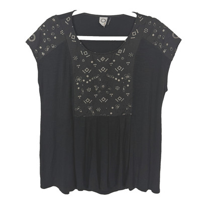 Anthropologie Akemi + Kin Women's Top Embroidered Gold Details BoHo Whimsical M