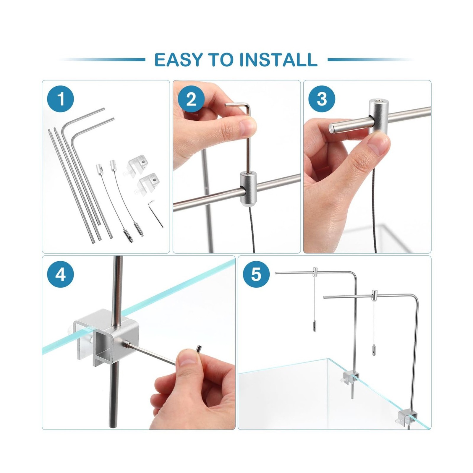 iplusmile Fish Tank Light Stand Kit, Aquarium Lighting Holder, Fish... Fast Ship