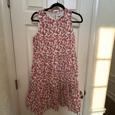 J Crew Size 6 Watermelon Sleeveless Tiered Dress Summer Beach Cruise Vacation