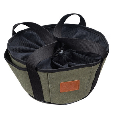 Outdoor Camping Dutch Oven Aufbewahrungstasche Canvas Tragetasche mit Seitentasc