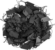 200 Pcs Black Price Tags, Gift Tags with Elastic String, Jewelry Price Tag Writa