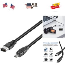 High-Speed 6ft Firewire 4-Pin to 6-Pin Cable for Seamless Camcorder Connections