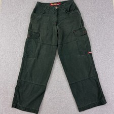JNCO Jeans 34x34 Green Crown Logo Cargo Pants Y2K Wide Leg Grail USA Style