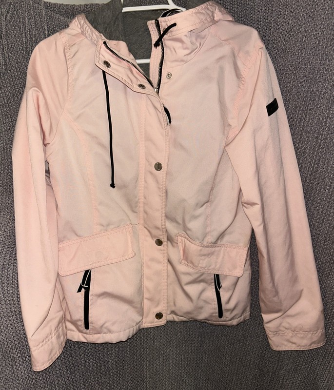 Hollister Lined Rain Jacket, Pink, Size M