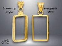 14K Gold Bezel Pendant Frame for PAMP Lady Fortuna Gold Bars