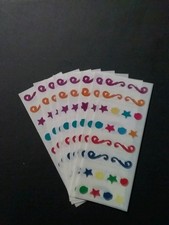 Creative Memories  Lot of Eight Studio Stickers  2" x 5" Stars And Swirls
