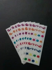 Creative Memories ~ Lot of Eight Studio Stickers ~ 2" x 5"  Stars And Swirls