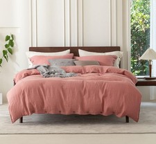 Everly 100 Pure Linen Duvet Cover Set Queen Size90X90Inch 3Pcs 1 Duvet Cover2