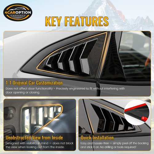 For 22-25 Subaru WRX Sedan IKON Style Rear Side Quarter Window Louvers Scoops PC - Picture 12 of 12