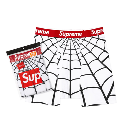 SUPREME SS26 HANES SPIDER-MAN BOXER BRIEFS (2 PACK) BLACK WHITE