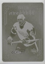 2023-24 Allure Doubloons Printing Plate Yellow Achievement 1/1 Steve Yzerman 6kv